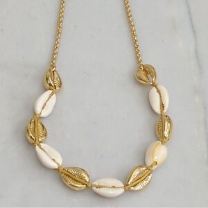 J.crew Elegant Gold and White Shell Necklace